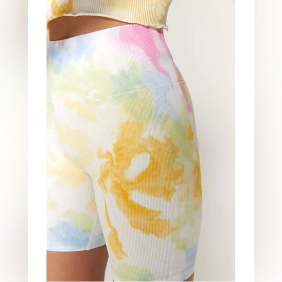 Spiritual Gangster Tie Dye Pastel Swirl Ribbed Bike Shorts Size Medium Large - Picture 1 of 6
